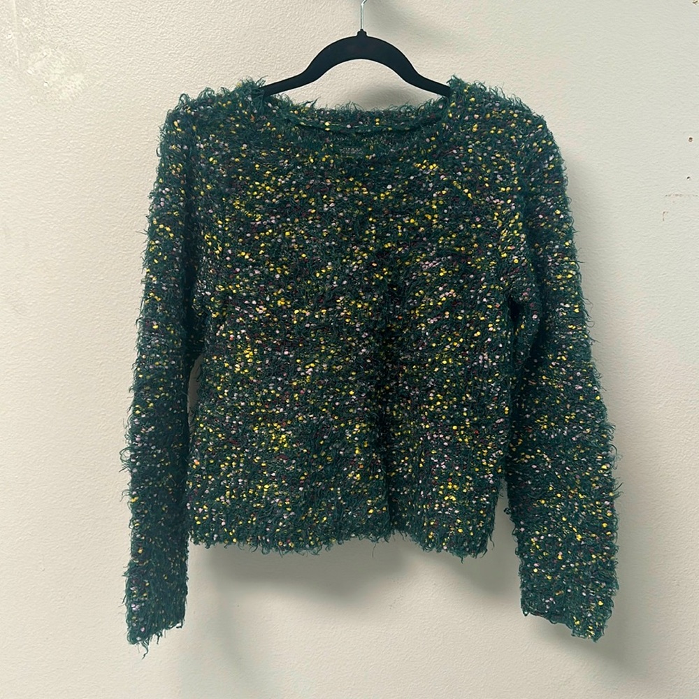 Green Bouclé Cropped sweater